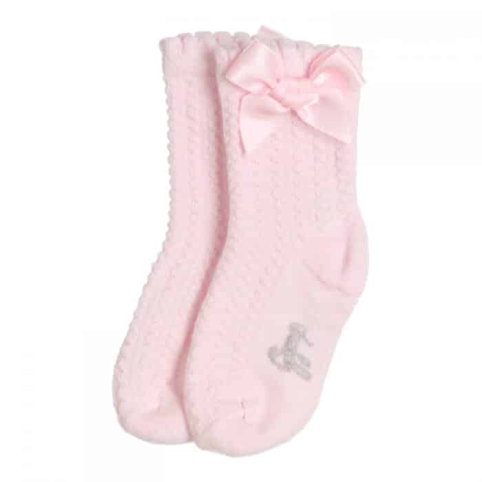 Gymp girls lage sokjes licht roze strik