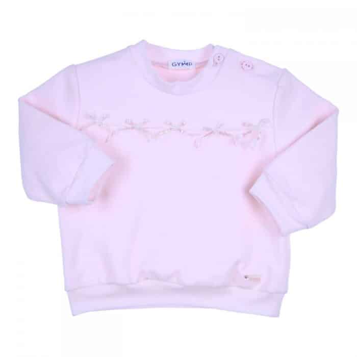 Gymp jogging sweater met strikjes roze