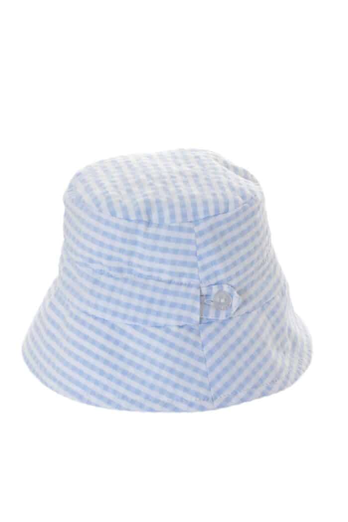 Patachou zomerhoedje met ruit wit/blauw