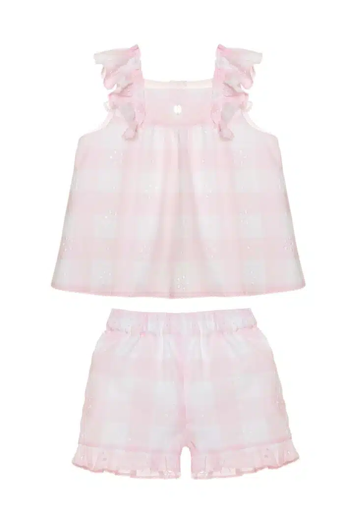 SALE Patachou kort setje roze/ruit