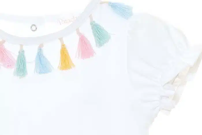 SALE Patachou t-shirt met kwastjes wit/multicolour - Afbeelding 2