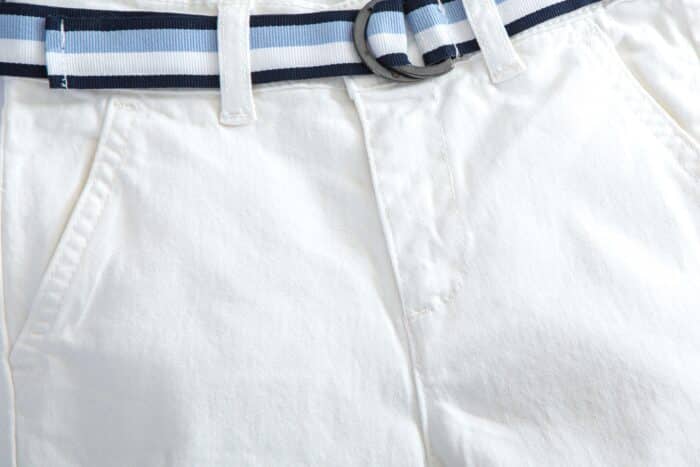 SALE Patachou korte broek met riem wit - Afbeelding 2