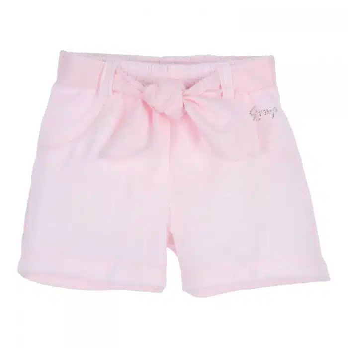 Gymp short met strik roze/linnen