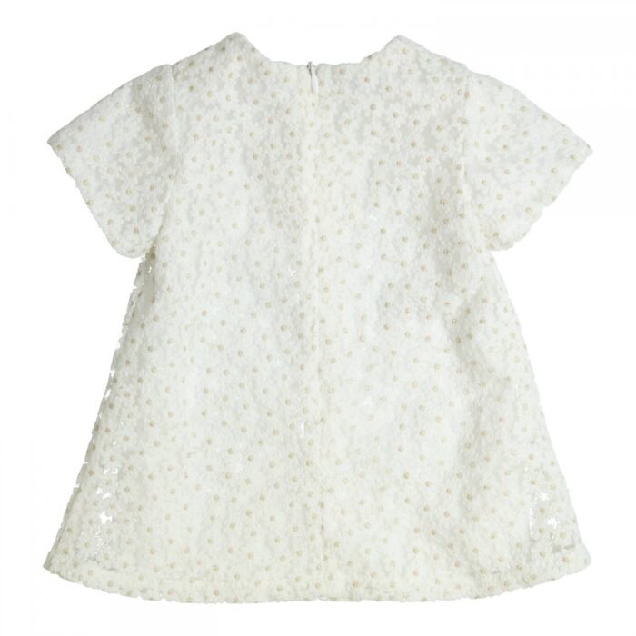 Gymp jurkje geborduurd creme/goud - Afbeelding 2