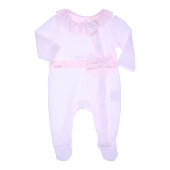 Gymp baby boxpak met ruit en strik roze