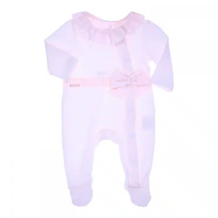 Gymp baby boxpak met ruit en strik roze