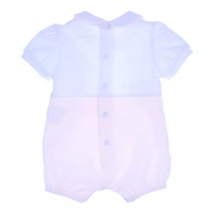 Gymp baby kort pakje met ruit en strik roze - Afbeelding 2