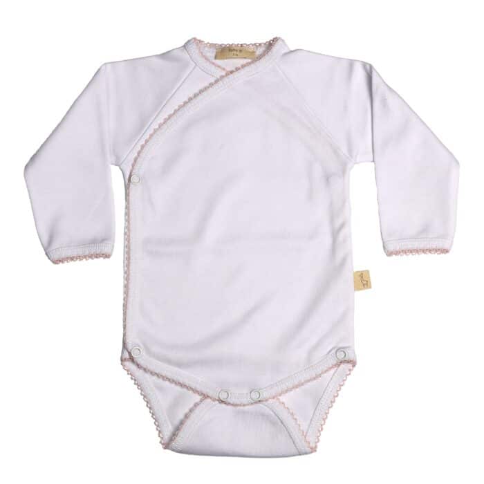 Baby gi basis romper wit/roze
