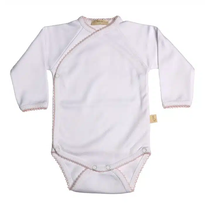 Baby gi basis romper wit/roze