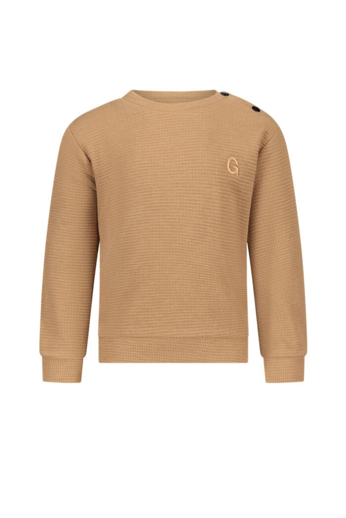 Le chic garçon trui waffle camel