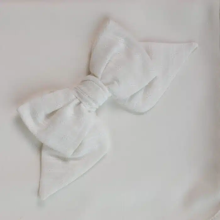 SALE Baby gi doekje pure met strik ivory - Afbeelding 2