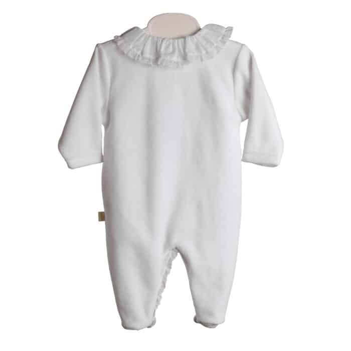 Baby gi boxpak velours met roezel wit - Afbeelding 2