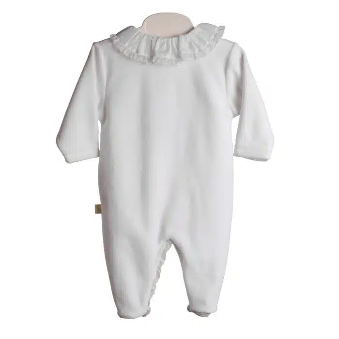 Baby gi boxpak velours met roezel wit - Afbeelding 2