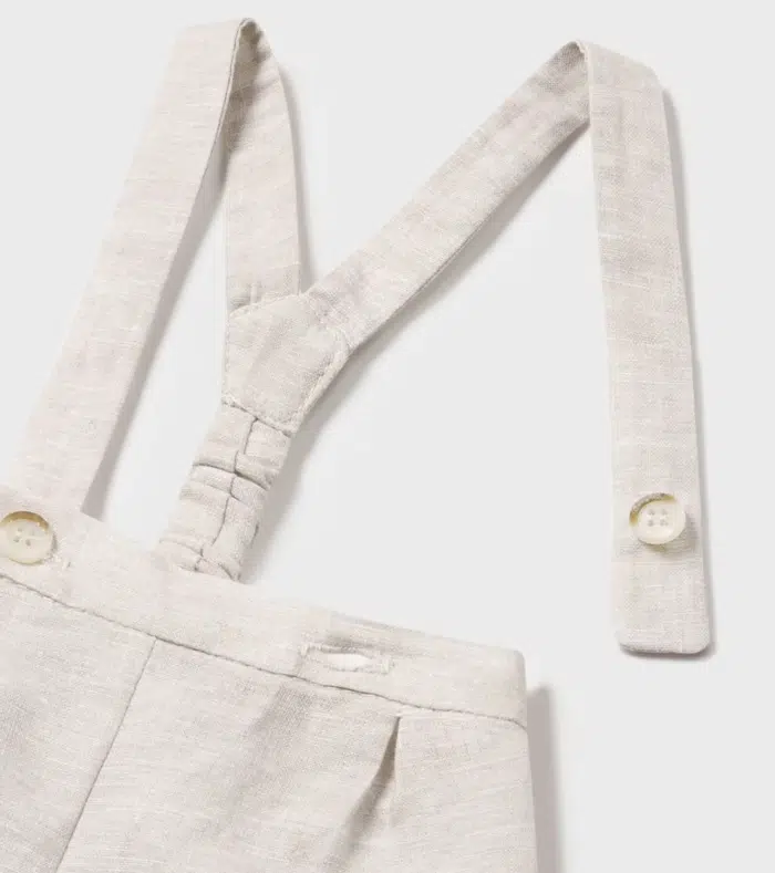 Mayoral baby linnen tuinpakje wit/beige - Afbeelding 3
