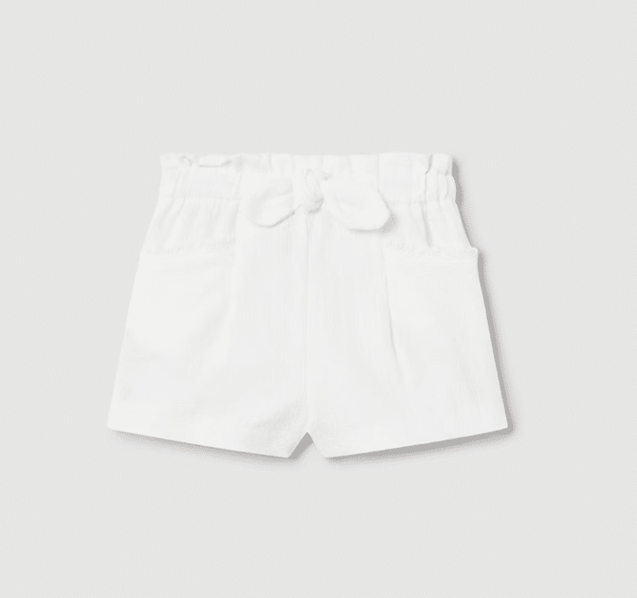 SALE Mayoral mini crepe short met strik wit/creme