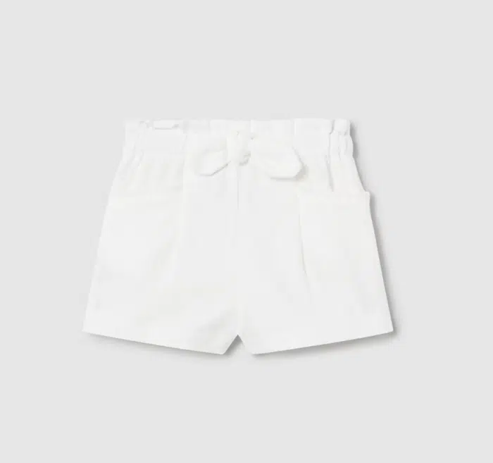 SALE Mayoral mini crepe short met strik wit/creme