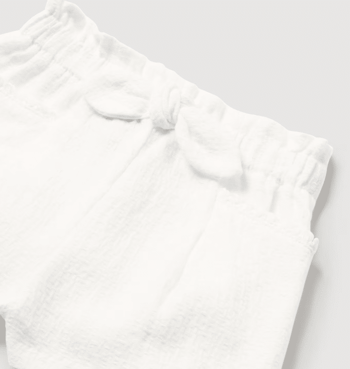 SALE Mayoral mini crepe short met strik wit/creme - Afbeelding 3