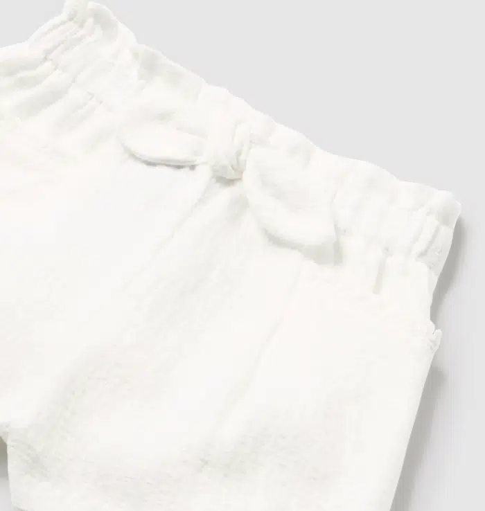 SALE Mayoral mini crepe short met strik wit/creme - Afbeelding 3