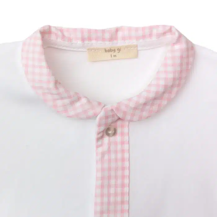 SALE Baby gi boxpak met ruit wit/roze - Afbeelding 2