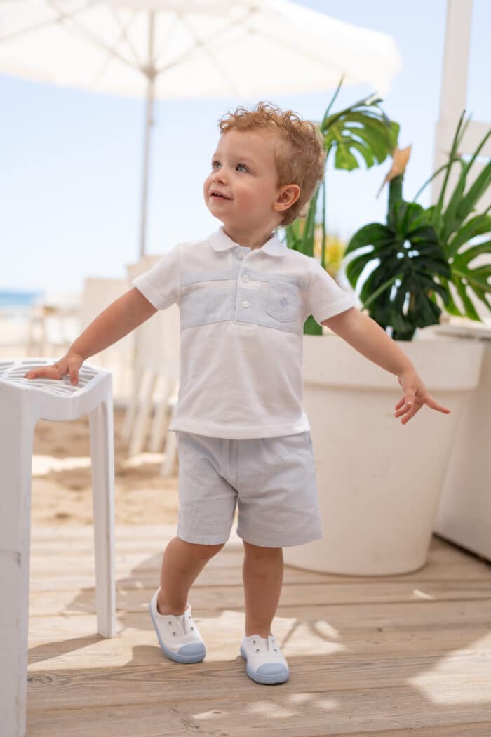 Tutto piccolo 2-delige set blauw/wit (7811) - Afbeelding 3
