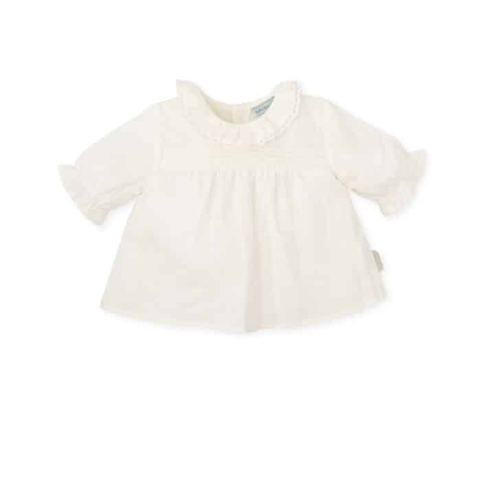 Tutto piccolo linnen hemd girls creme