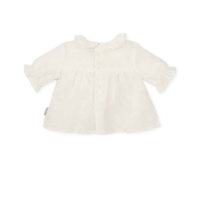 Tutto piccolo linnen hemd girls creme - Afbeelding 2