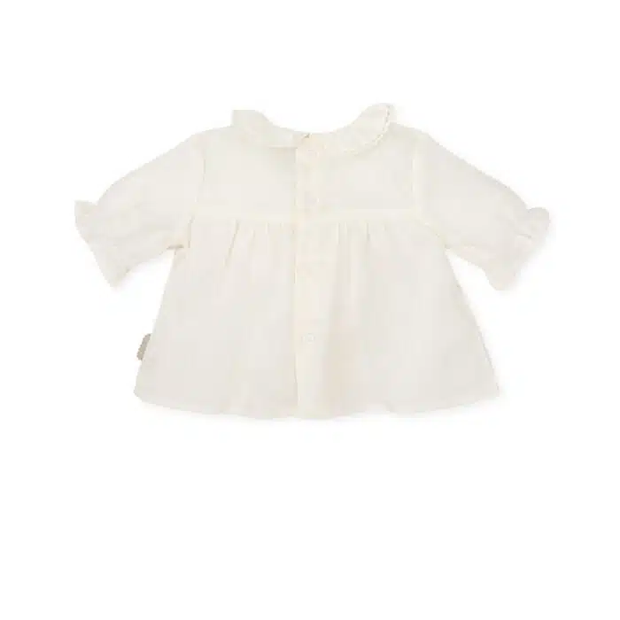 Tutto piccolo linnen hemd girls creme - Afbeelding 2