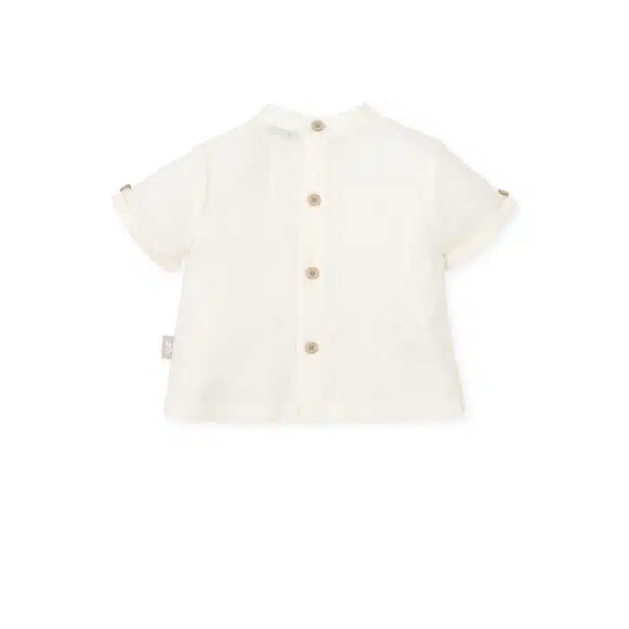 SALE Tutto piccolo linnen hemd boys creme - Afbeelding 2
