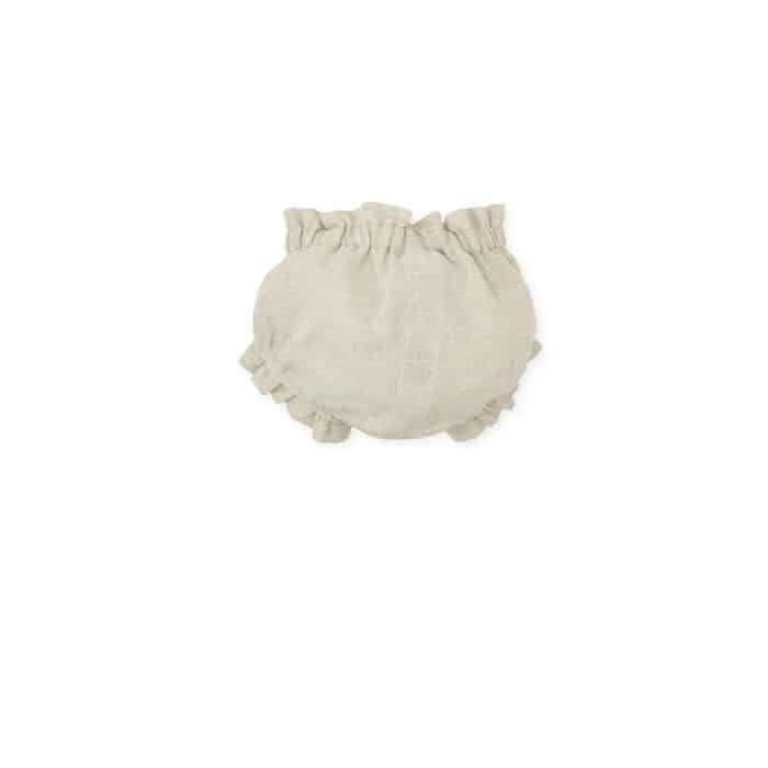 Tutto piccolo linnen short girls beige - Afbeelding 2