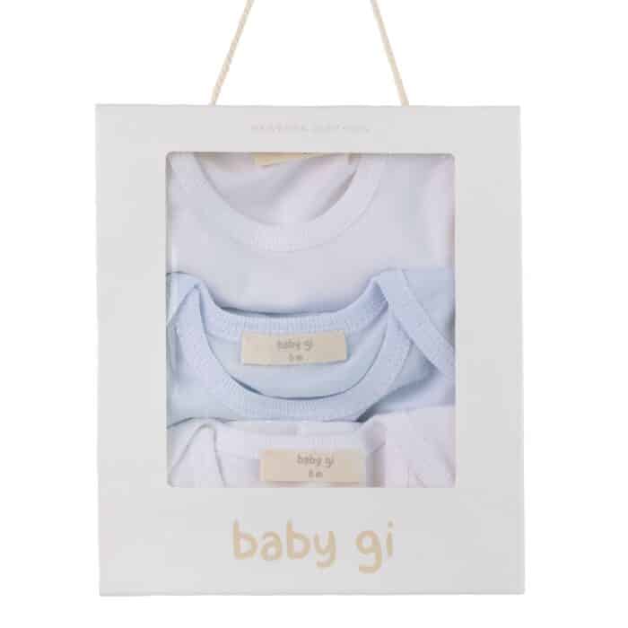 SALE Baby gi basis romper setje blauw/wit