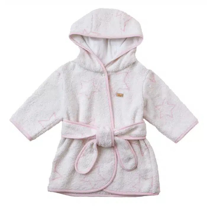 SALE Purete du bebe badjas met sterren lichtroze