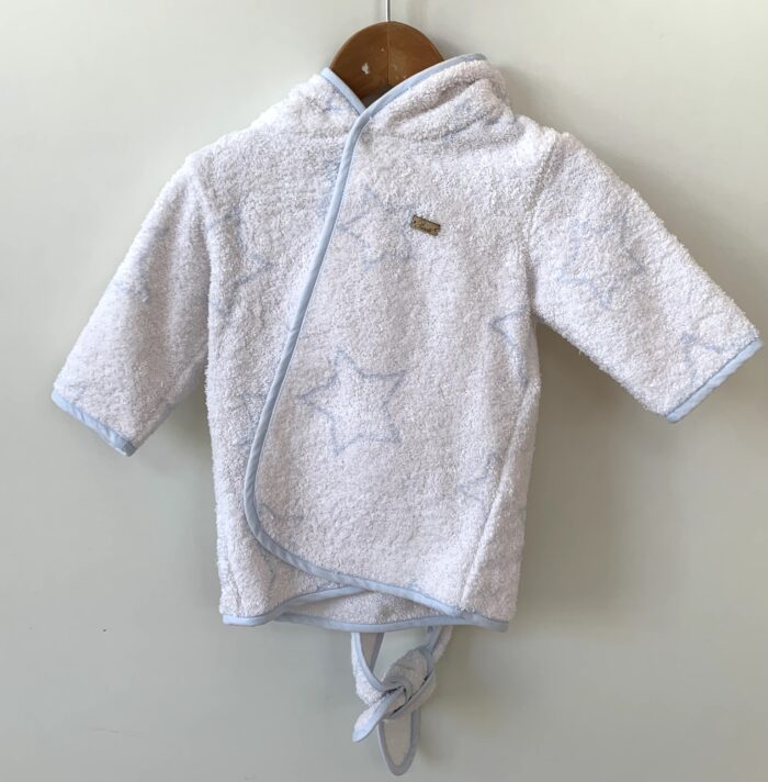 SALE Purete du bebe badjas met sterren lichtblauw - Afbeelding 3