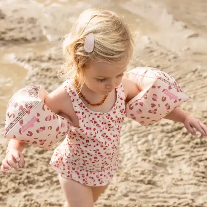 Swim essentials zwembandjes 0-2 jaar luipaard roze - Afbeelding 2