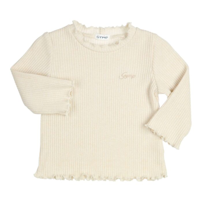 Gymp shirt met glitter 4562 creme