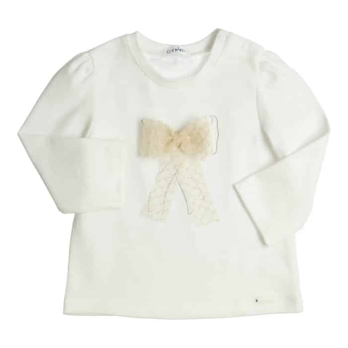 Gymp shirt met strik 4756 creme/goud