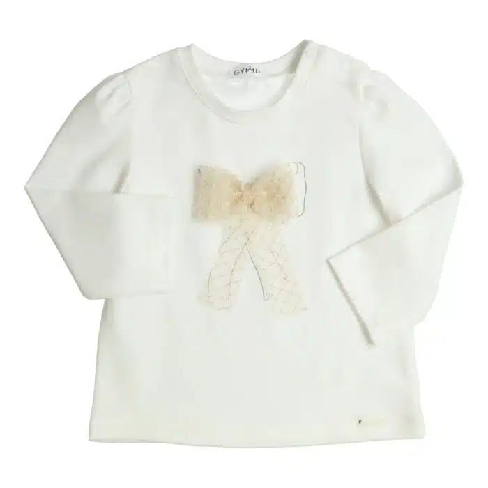 Gymp shirt met strik 4756 creme/goud