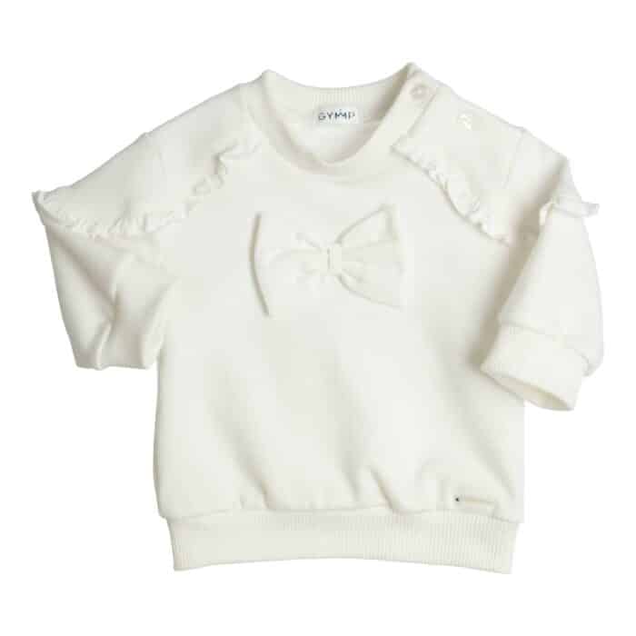 Gymp jogging trui met strik 4854 creme