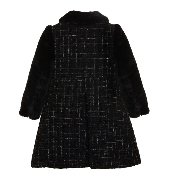 SALE Patachou girls tweed mantel jas zwart (3520) - Afbeelding 2
