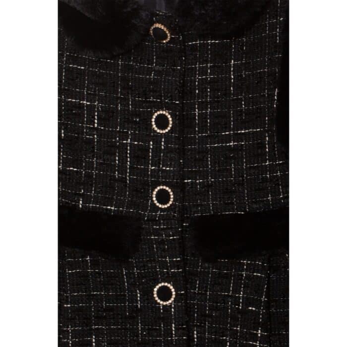 SALE Patachou girls tweed mantel jas zwart (3520) - Afbeelding 3