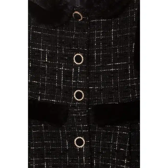 SALE Patachou girls tweed mantel jas zwart (3520) - Afbeelding 3