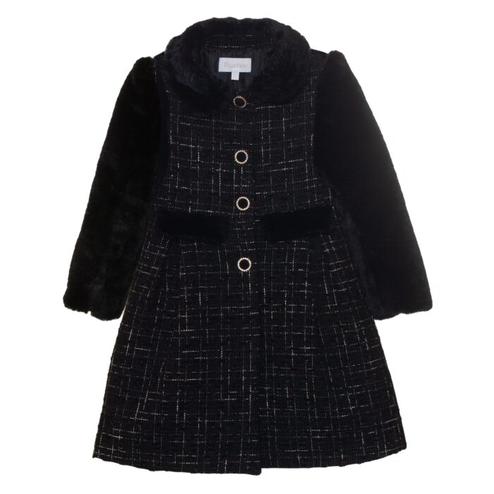 SALE Patachou girls tweed mantel jas zwart (3520)