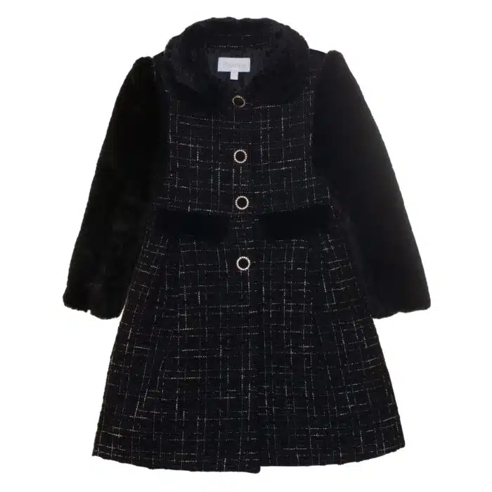 SALE Patachou girls tweed mantel jas zwart (3520)