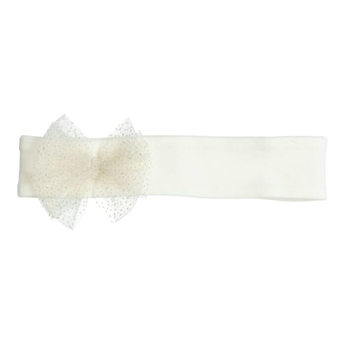 Gymp haarband met tule strik 4619 creme