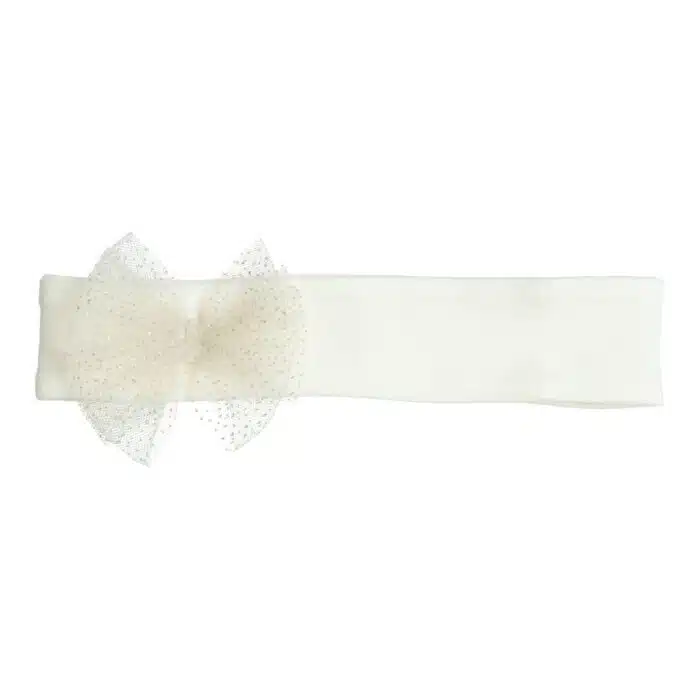 Gymp haarband met tule strik 4619 creme