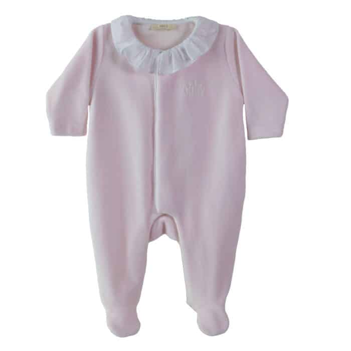 Baby gi boxpak velours met kroon roze (crn53g)