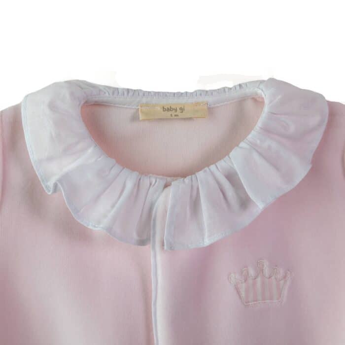 Baby gi boxpak velours met kroon roze (crn53g) - Afbeelding 2