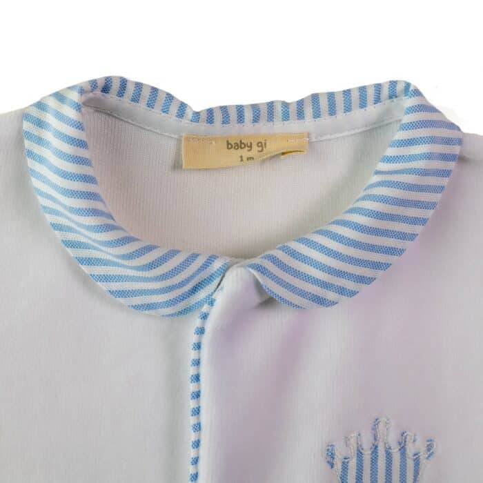 Baby gi boxpak velours met kroon wit/blauw (crn53) - Afbeelding 2