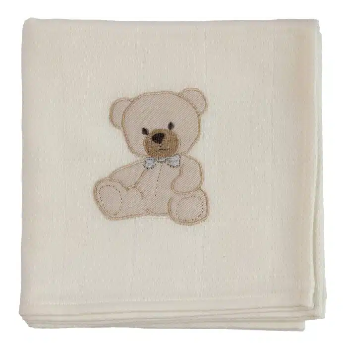 Baby gi hydrofiele doek beer ivory
