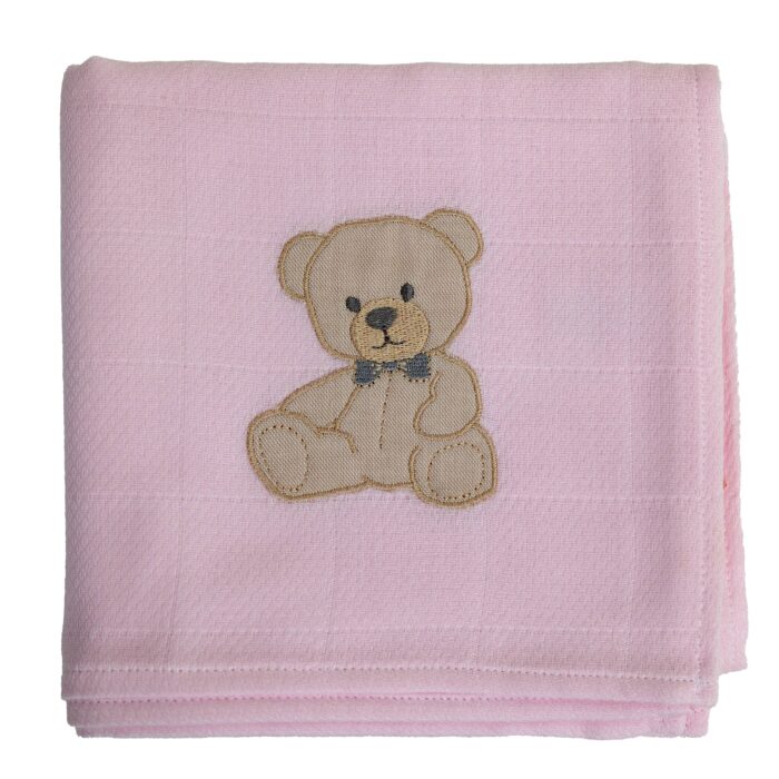 Baby gi hydrofiele doek beer roze