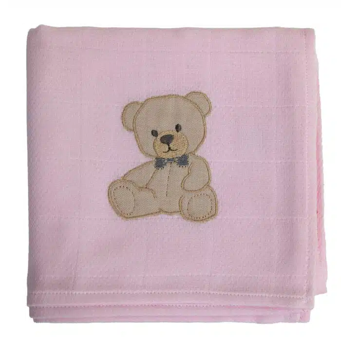 Baby gi hydrofiele doek beer roze